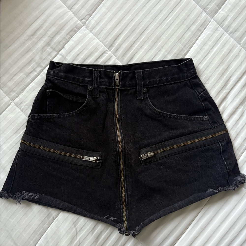 Carmar Black Jean skirt with Zipper Detail